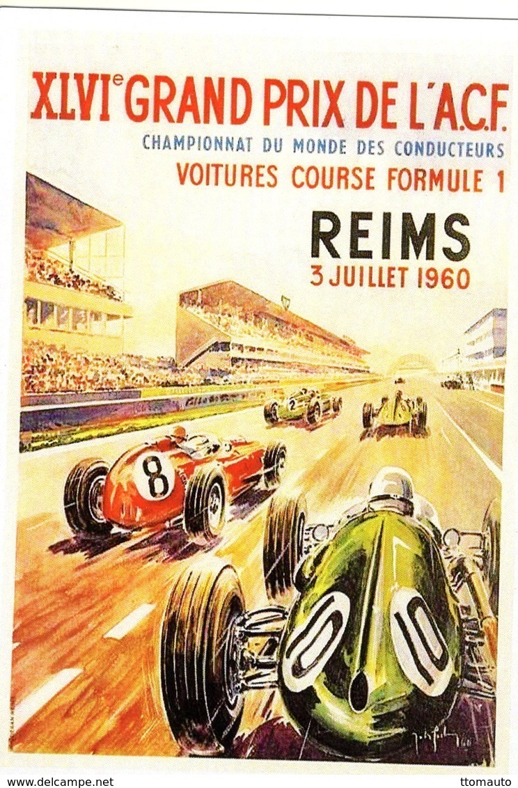 Grand Prix De L' A.C.F. (Formule 1)  à Reims   -  1960 -  Publicité  -  CPR - Grand Prix / F1