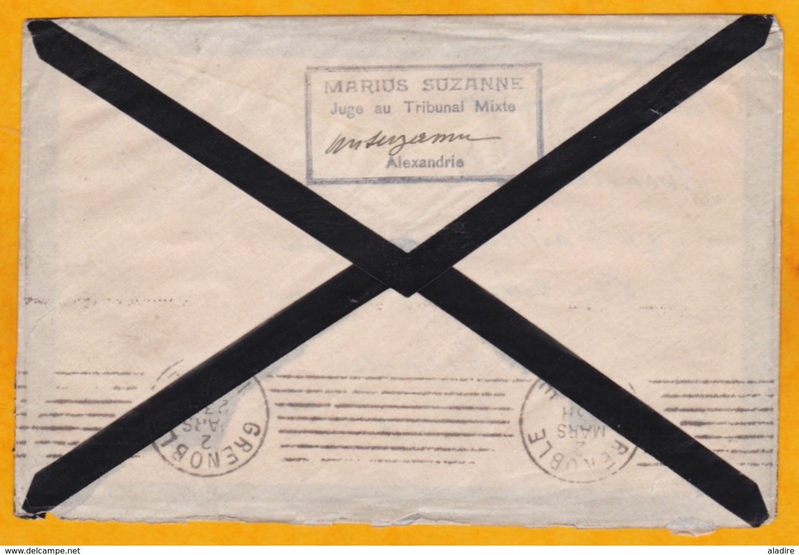 1916 - CORR. D'ARMEE - Alexandrie - Lettre En Franchise Militaire Vers Grenoble, France -  Cad Arrivée - Lettres & Documents