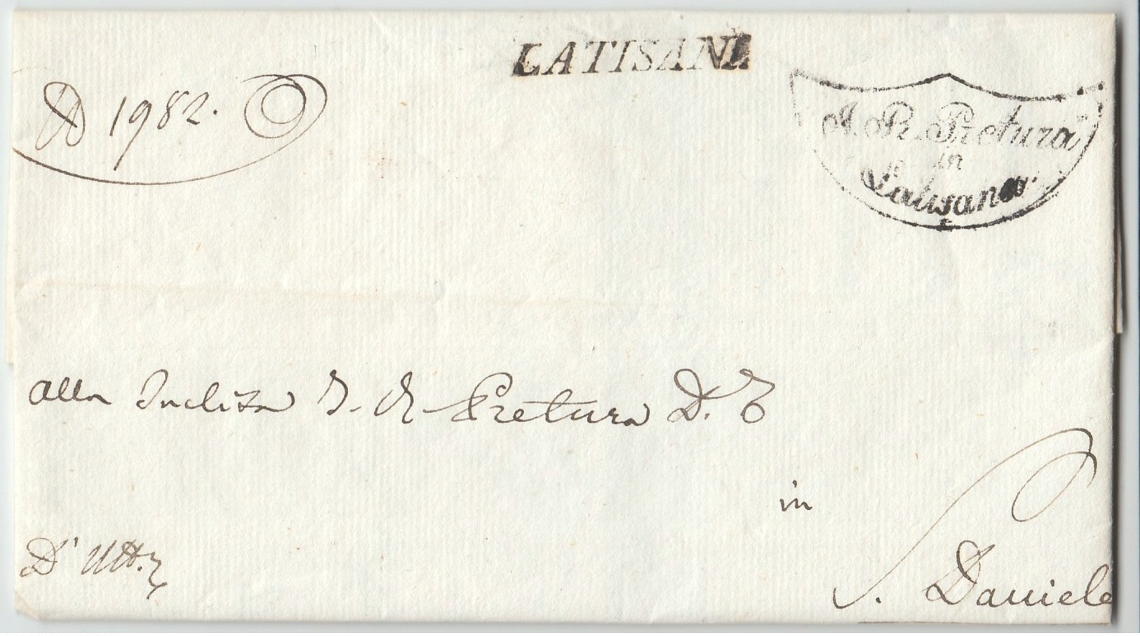 Prefilatelica Latisana 1836 - 1. ...-1850 Prephilately