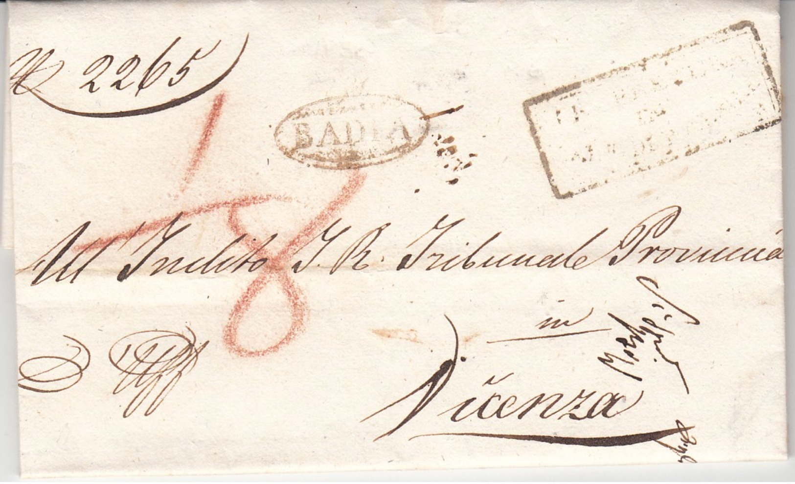 Prefilatelica Badia 1836 - 1. ...-1850 Prephilately