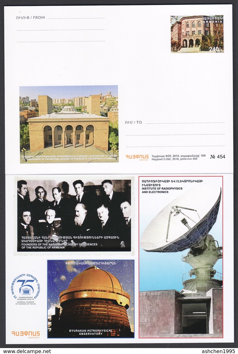 Armenien / Armenie / Armenia 2018, 75th Ann. Of The National Academy Of Sciences Of The RA - Postcard - Armenien