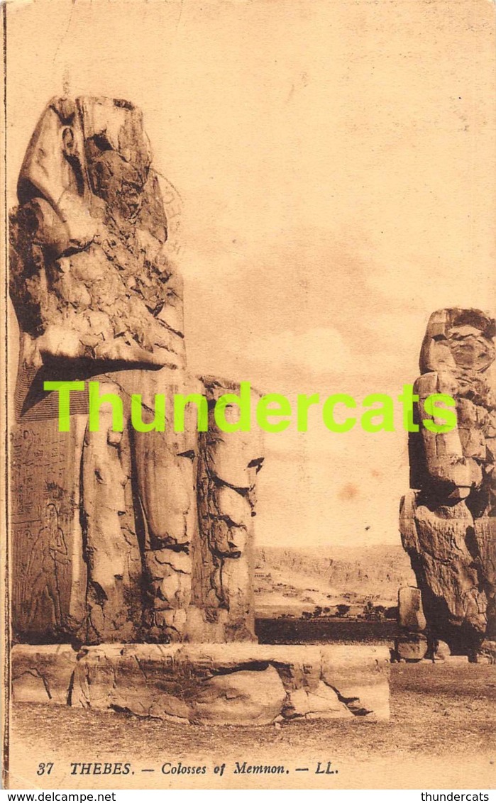 CPA EGYPT EGYPTE THEBES COLOSSES OF MEMNON - Autres & Non Classés