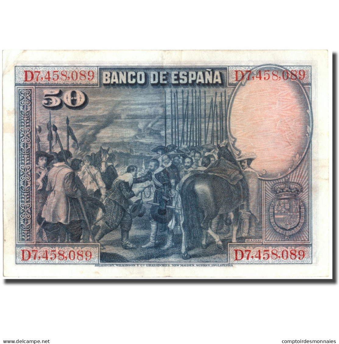 Billet, Espagne, 50 Pesetas, 1928, 1928, KM:75b, TTB+ - 50 Pesetas