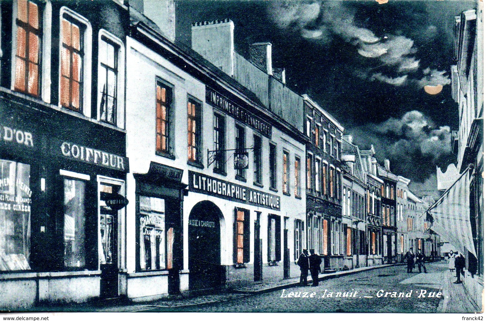 Belgique. Leuze, La Nuit. Grand'rue. Cachet Du Collége épiscopal - Leuze-en-Hainaut