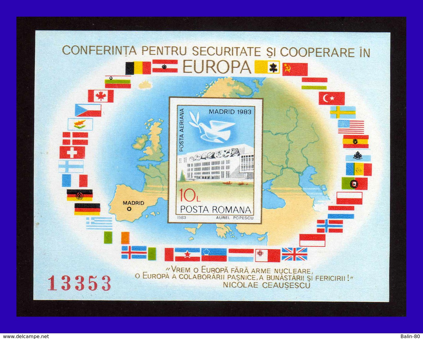 1983 - Rumania - Mi. B 196 - S-d - MNH - RU-070 - 02 - Hojas Bloque