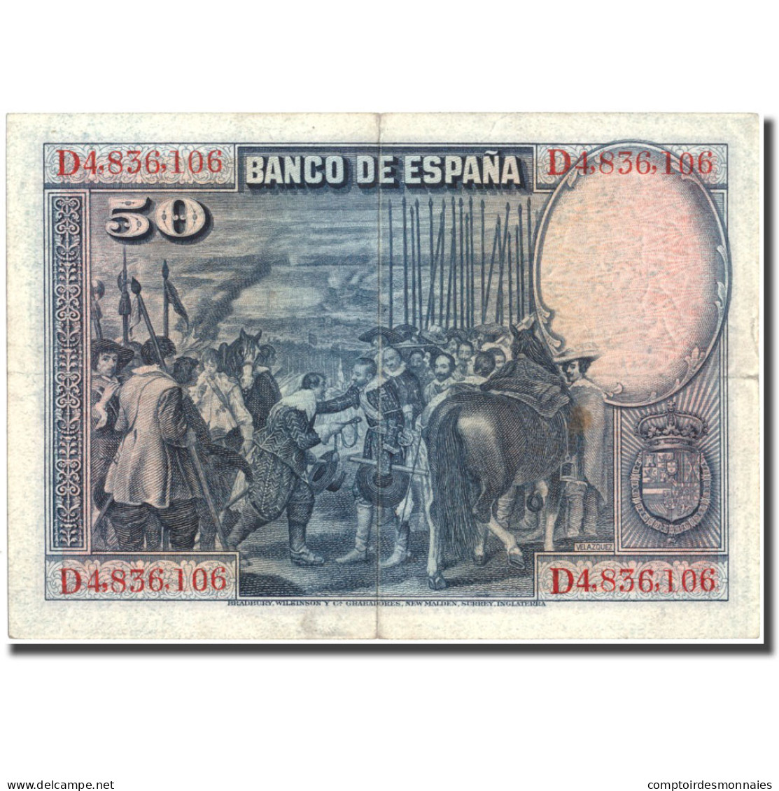 Billet, Espagne, 50 Pesetas, 1928, 1928, KM:75b, TTB - 50 Pesetas