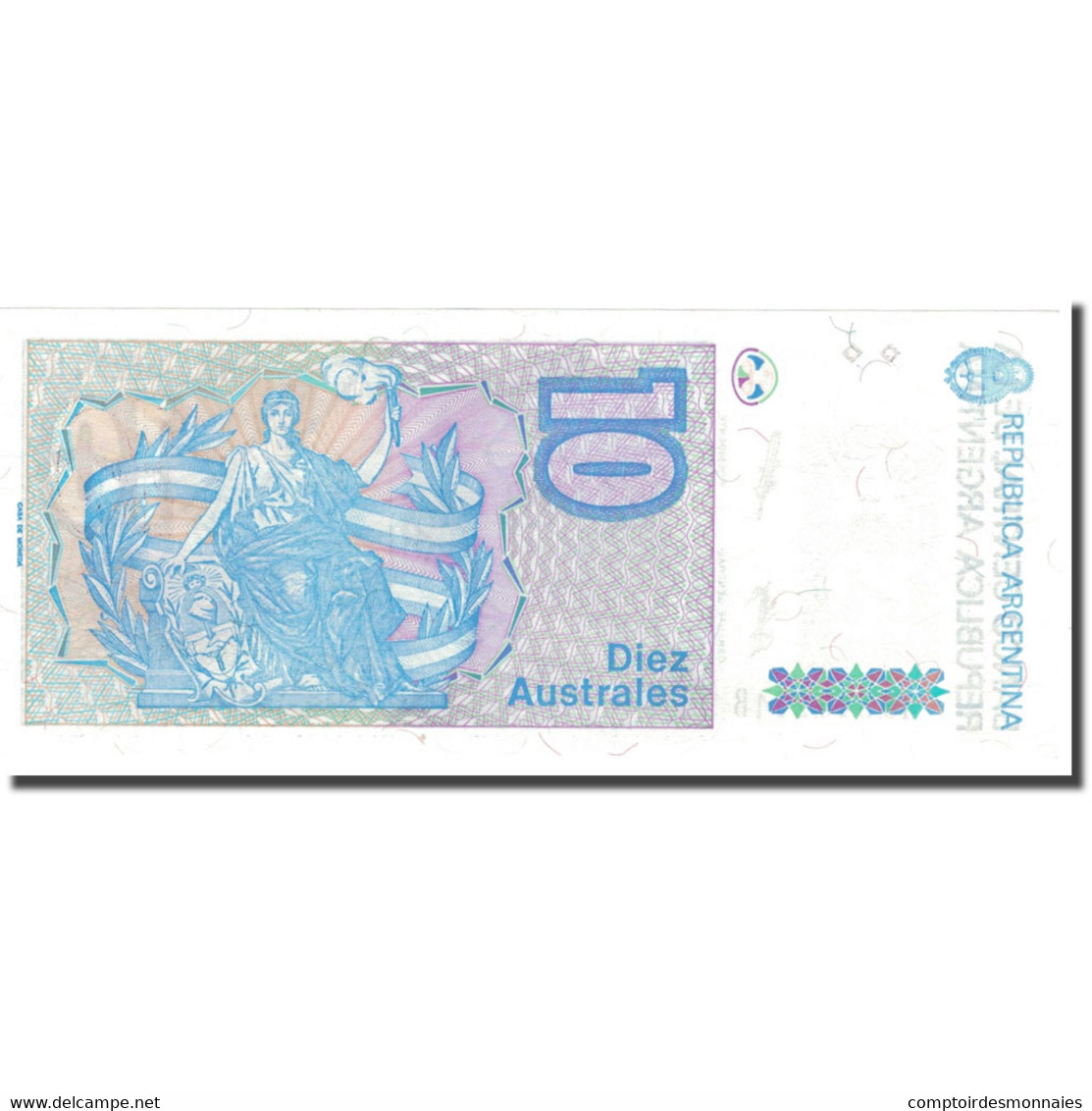 Billet, Argentine, 10 Australes, KM:325b, NEUF - Argentine