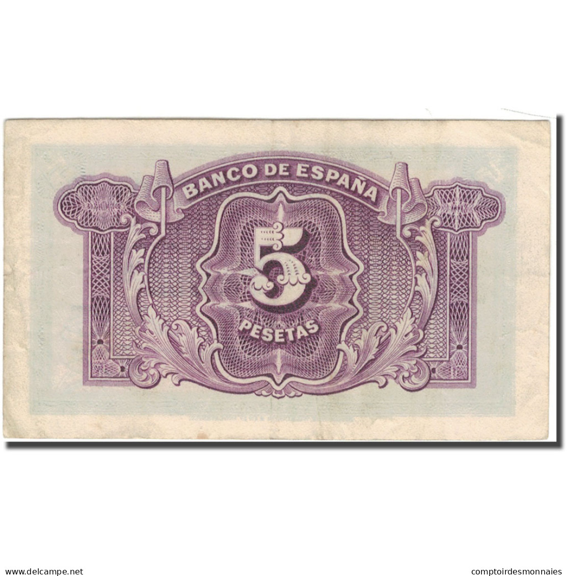 Billet, Espagne, 5 Pesetas, 1935, KM:85a, TTB - 5 Pesetas