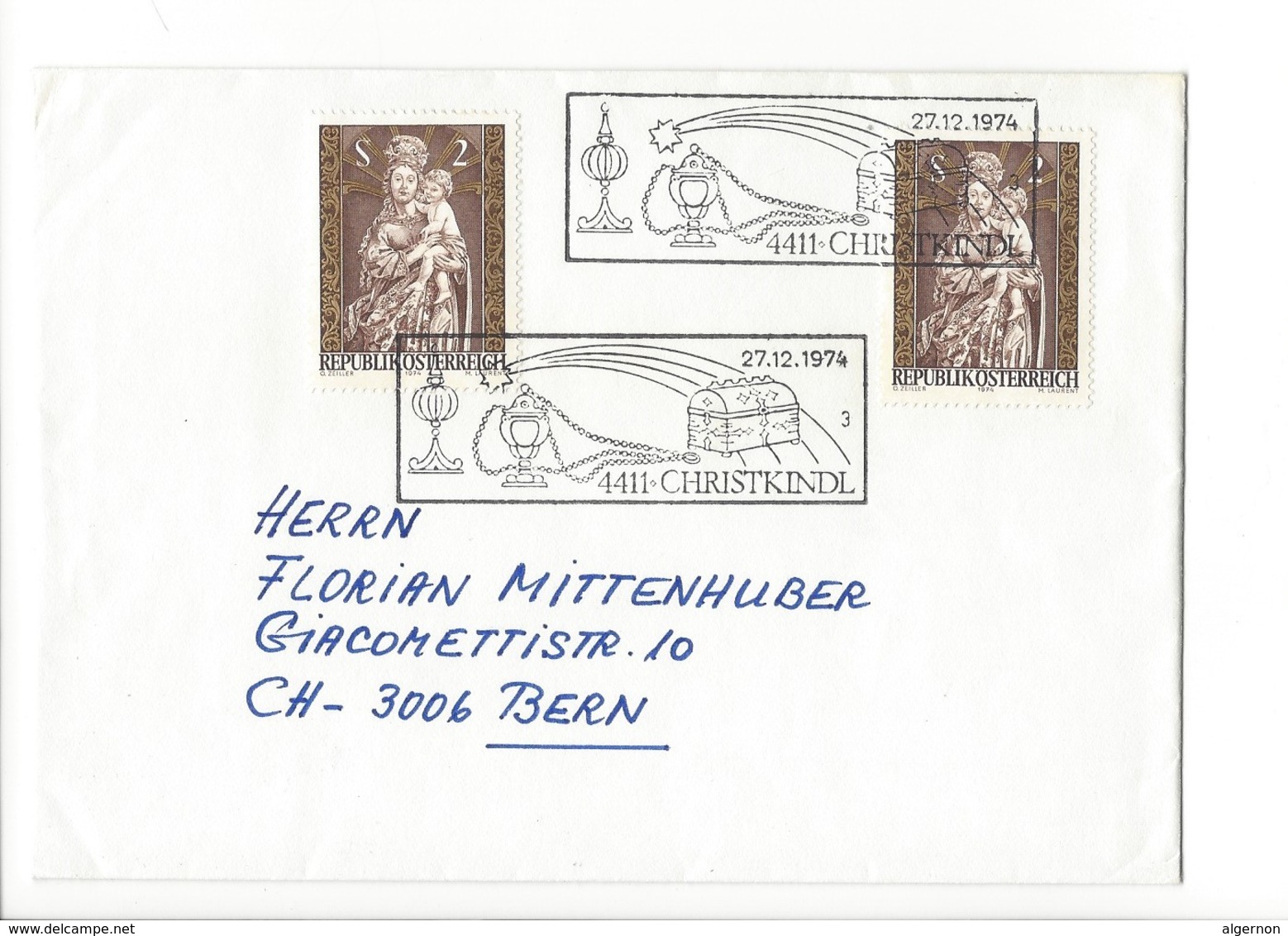 21219 - Christkindl 1974 Lettre  Pour Bern 27.12.1974 - Noël