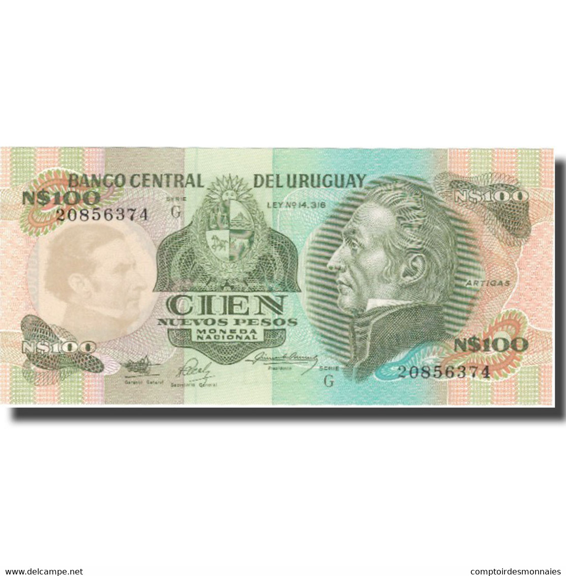 Billet, Uruguay, 100 Nuevos Pesos, UNDATED (1978-86), KM:62a, NEUF - Uruguay