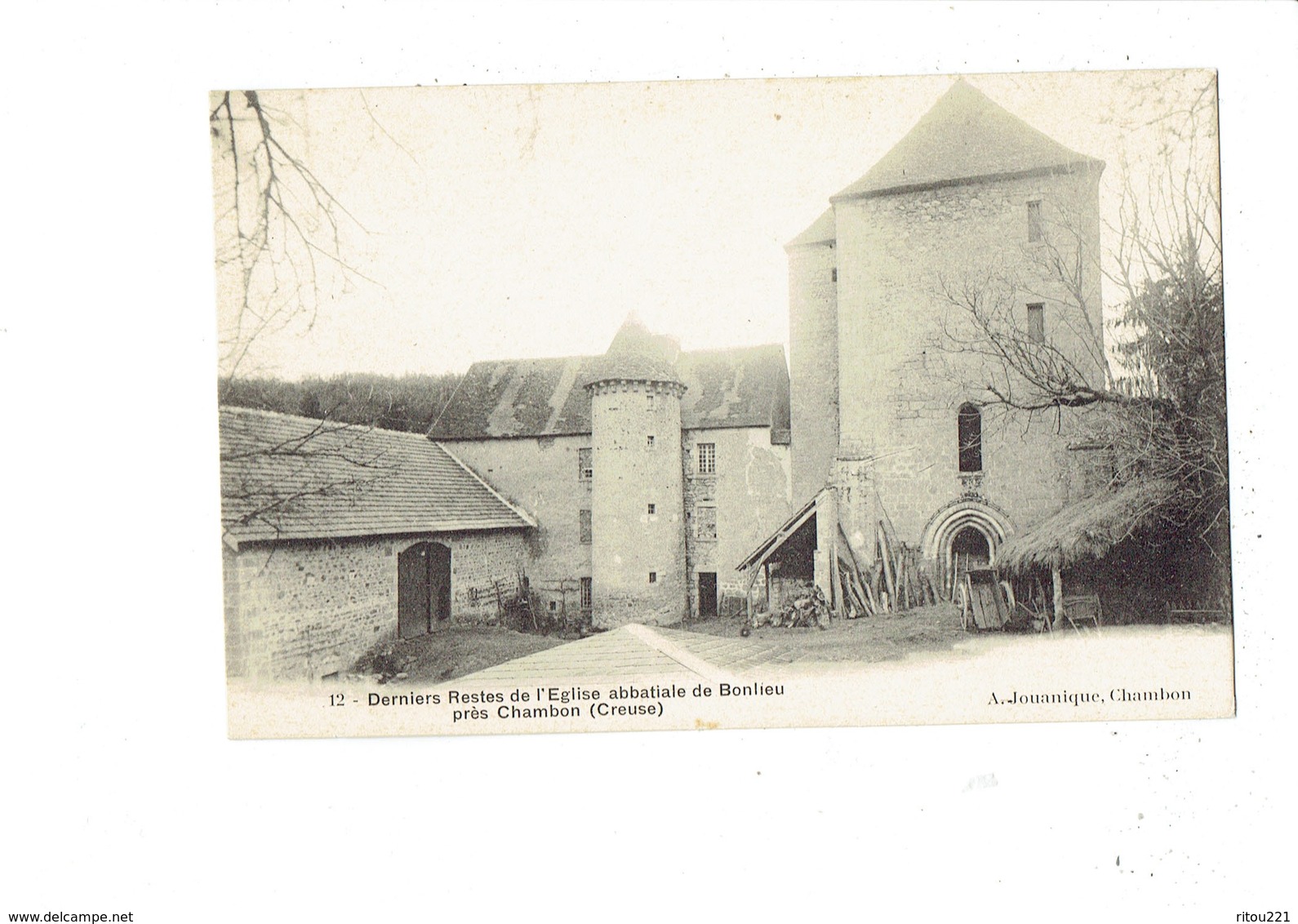 Cpa - 23 - Eglise Abbatiale De Bonlieu Derniers Restes - Jouanique 12 - Tour Matériel Agricole - Guéret