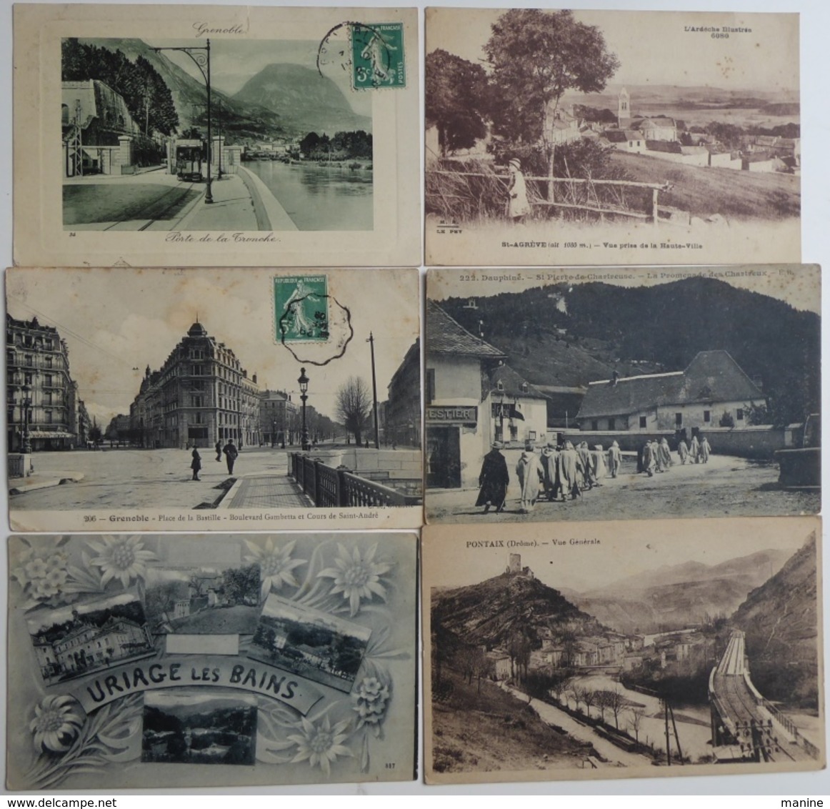 FRANCE; Lot de 350 Cartes postales anciennes à trier de l'ancienne région Rhône-Alpes