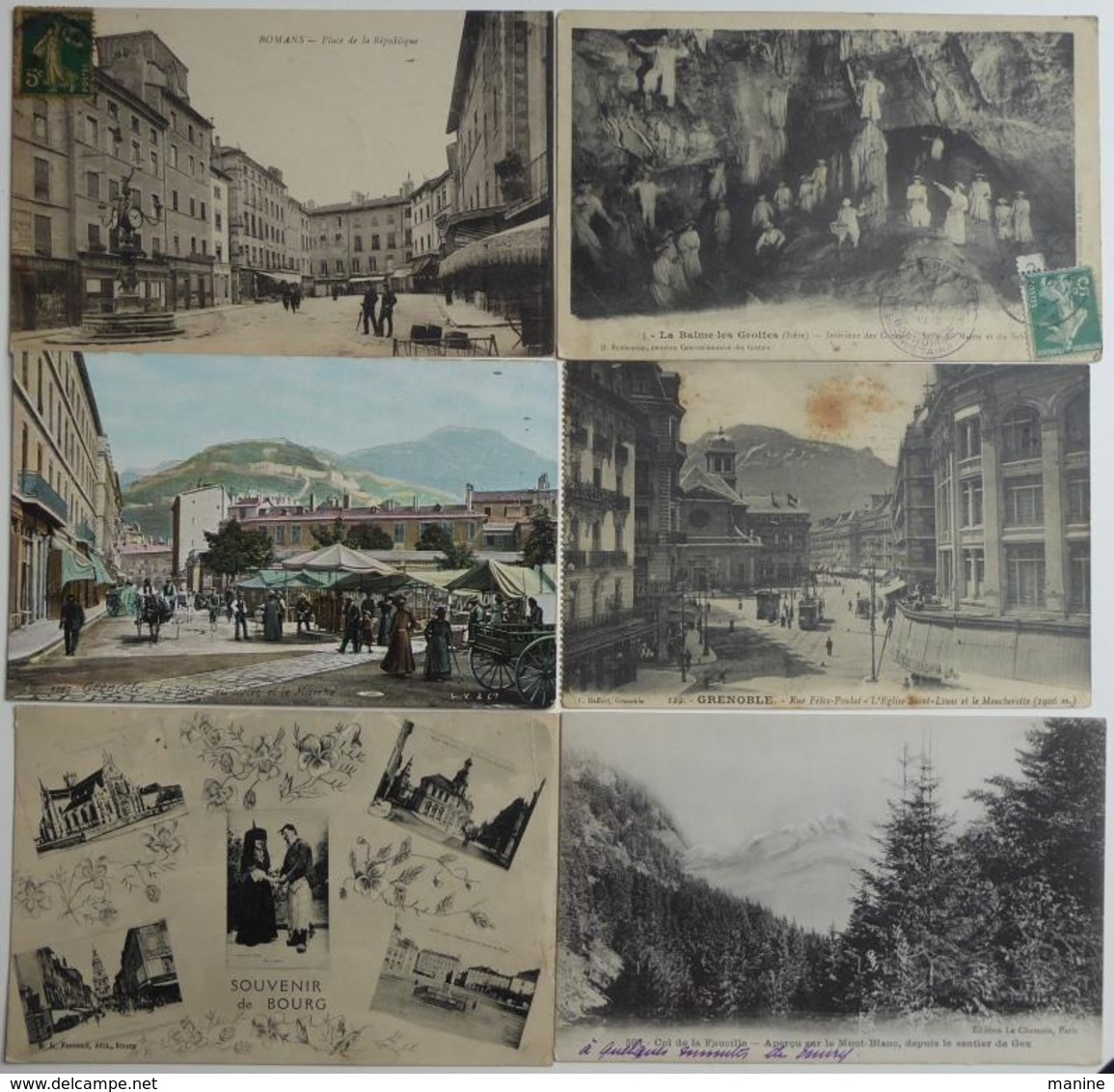 FRANCE; Lot de 350 Cartes postales anciennes à trier de l'ancienne région Rhône-Alpes