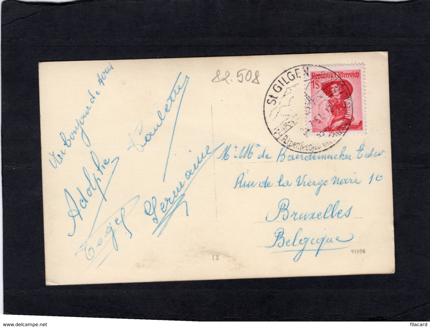 82508   Austria,  Hotel  Billroth,  St. Gilgen Am Wolfgangsee,  VG  1951 - St. Gilgen