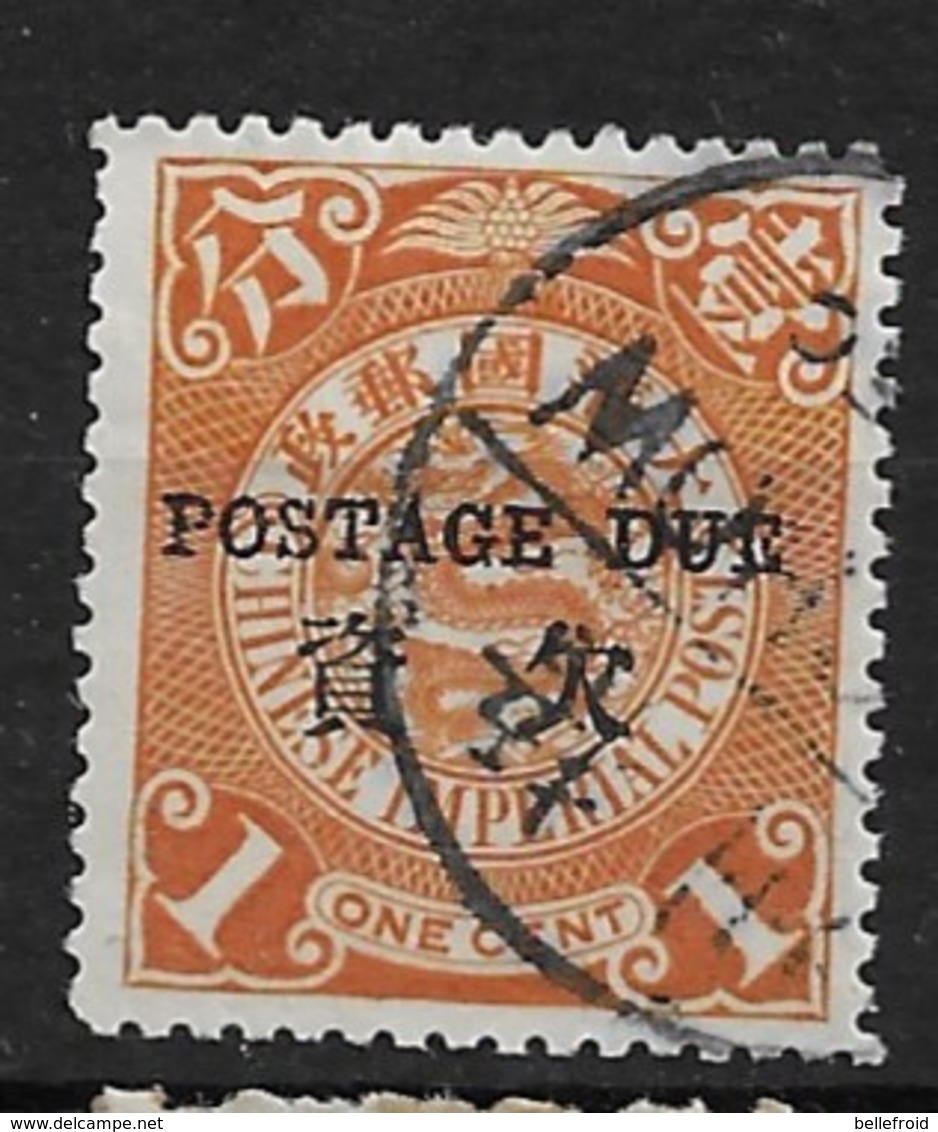 1904 CHINA COILING DRAGON POSTAGE DUE 1c - USED CHAN D2 #2 - Oblitérés