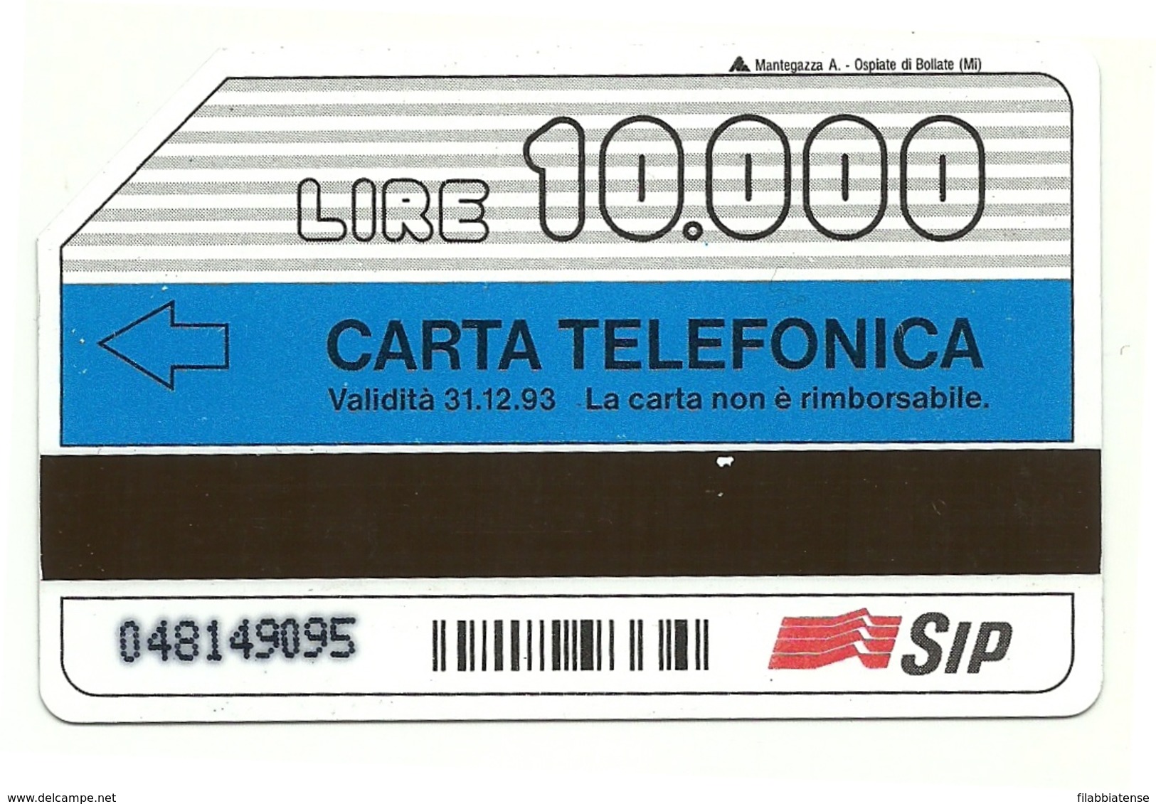 Italia - Tessera Telefonica Da 10.000 Lire N. 123 - 31/12/93 Carta Infinita - Publiques Figurées Ordinaires