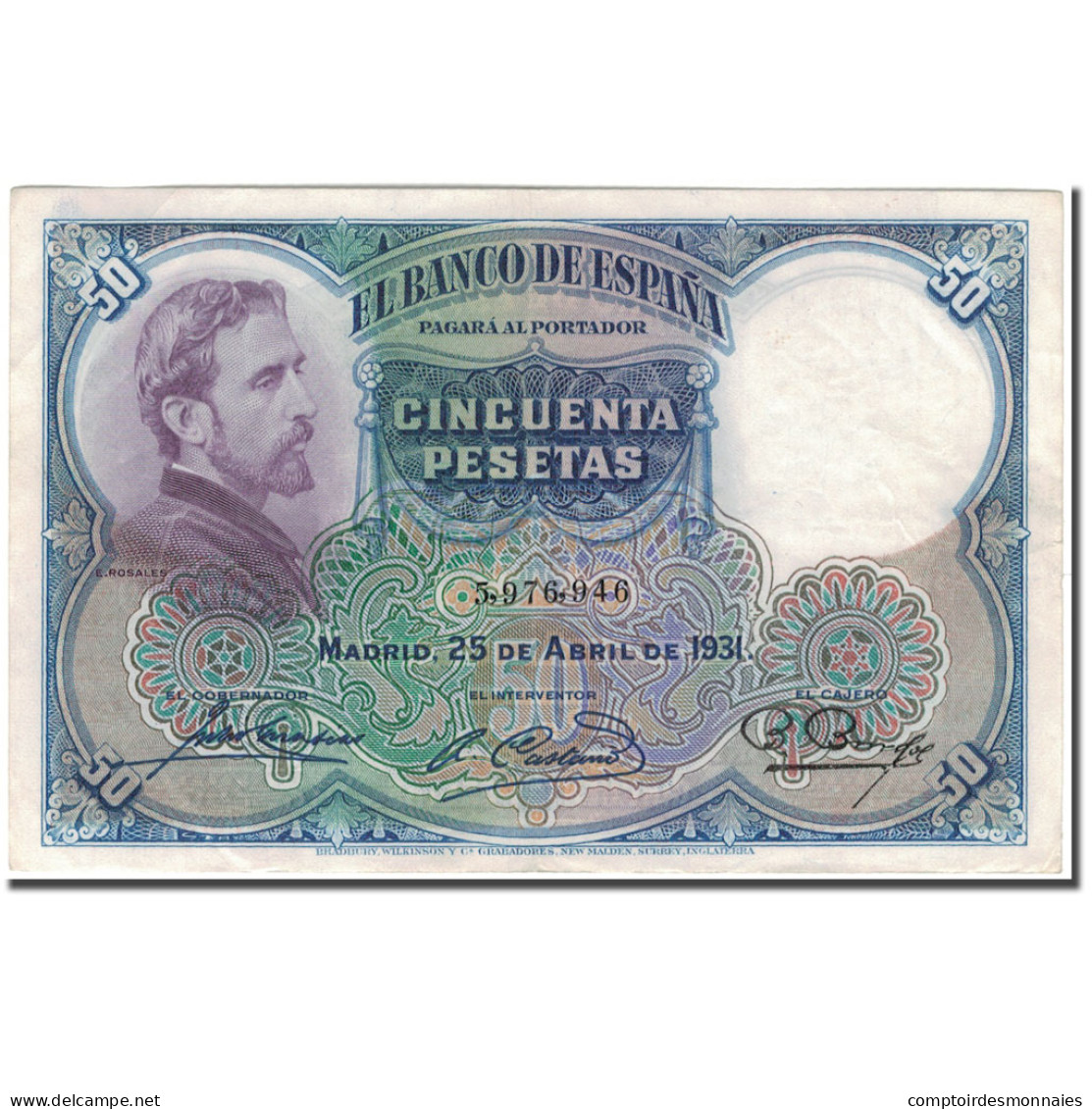 Billet, Espagne, 50 Pesetas, 1931, 1931-04-25, KM:82, SUP - 50 Pesetas