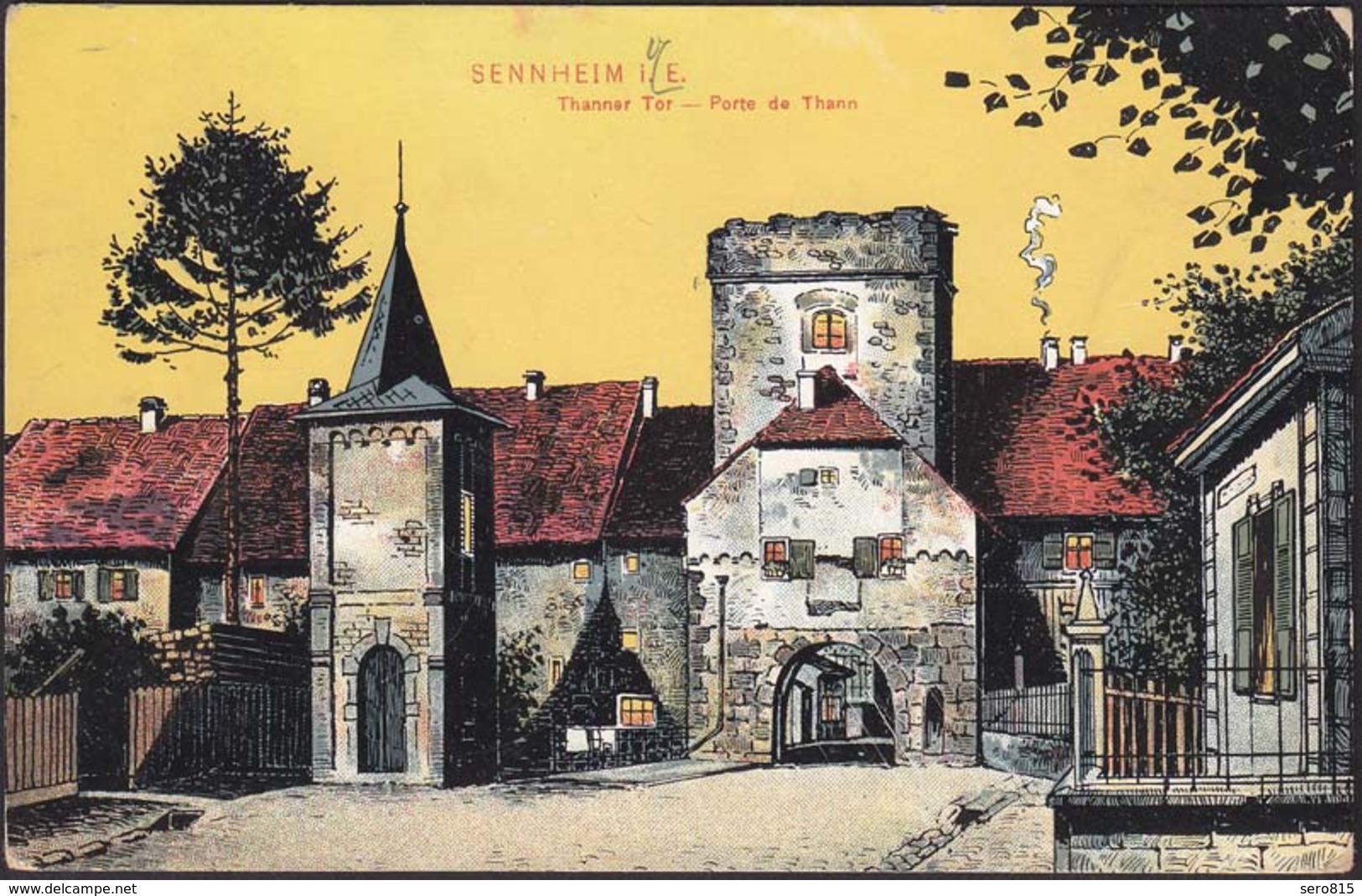 AK Sennheim Elsass Cernay Kunstkarte 1909   (12263 - Elsass