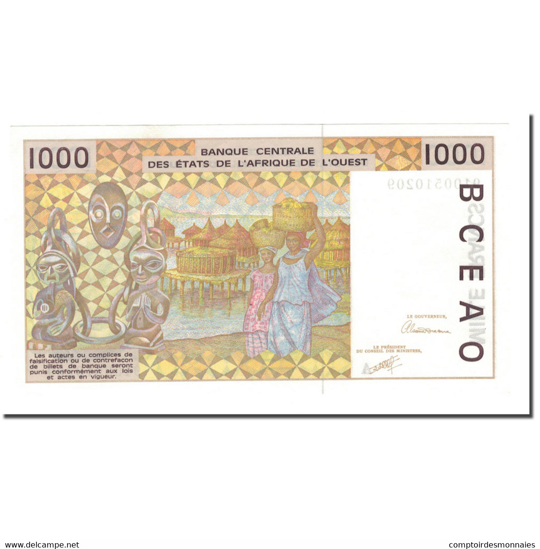 Billet, West African States, 1000 Francs, 1991, KM:111Aa, NEUF - États D'Afrique De L'Ouest