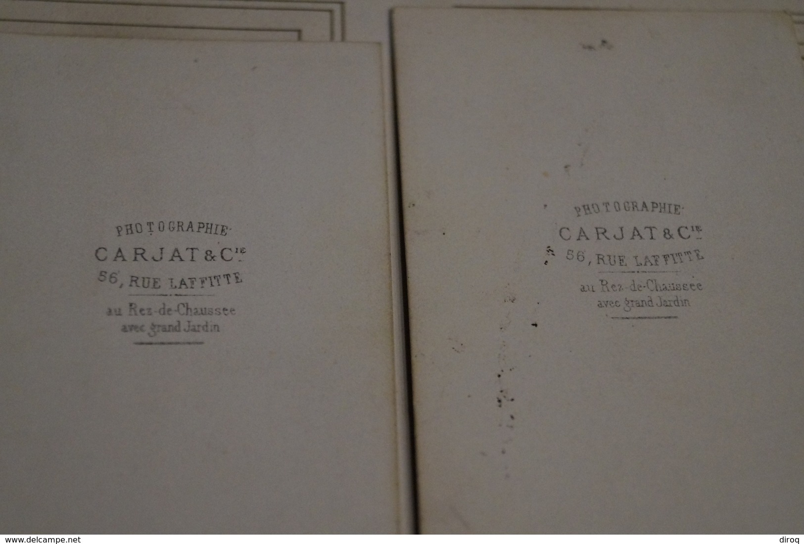 Lot De 2 Anciennes Photos Carton,Melle Louise ? à Identifer,Carjat & Cie.,du 19 Iem. S. Originale - Anciennes (Av. 1900)