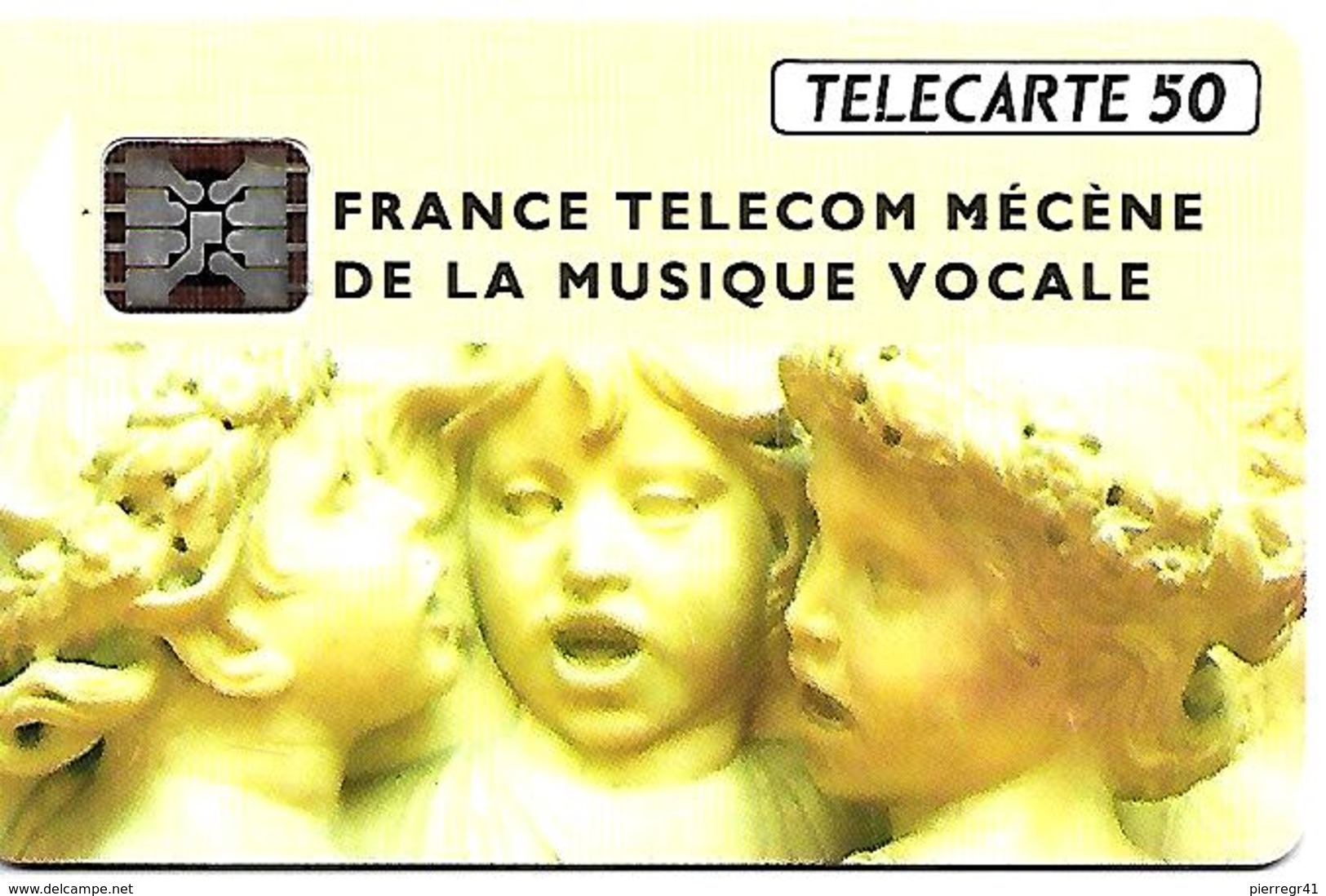 CARTE^-PUBLIC-F291A-50U-SC5-10/92-MUSIQUE VOCALE-R°Jaune Pale R°Brillant-5 GE 43587-UTILISE-TBE-RAR - 1992