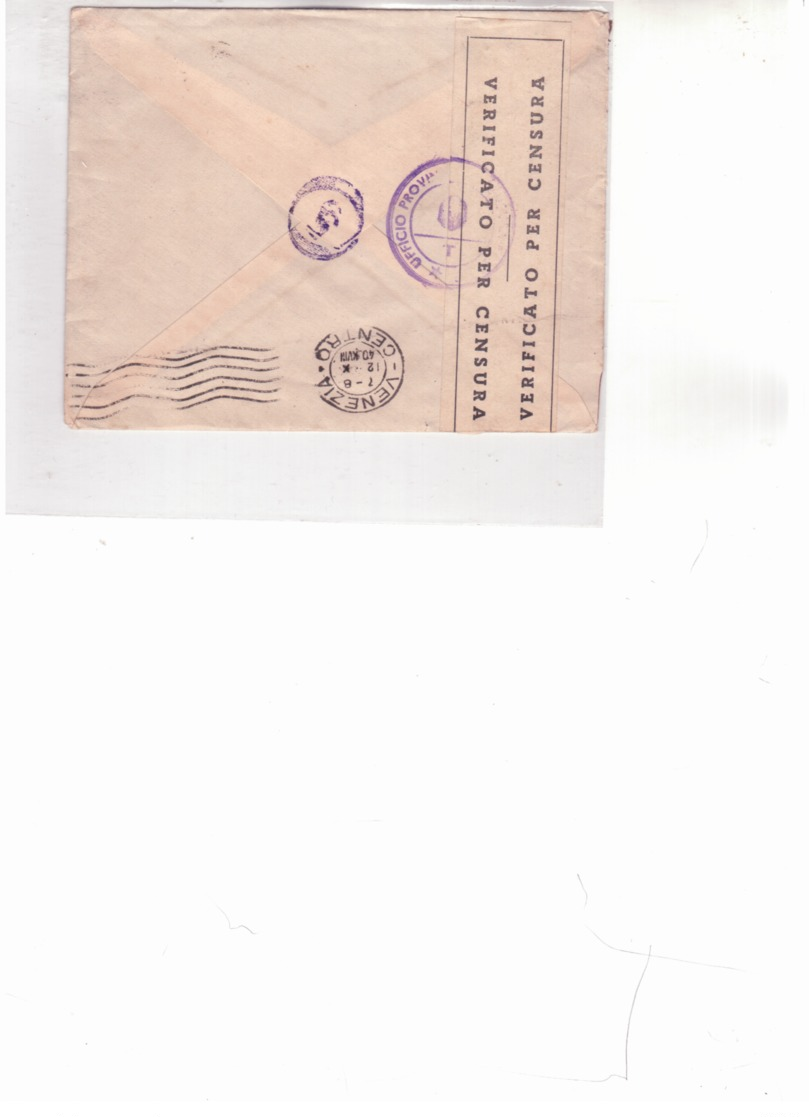 Aereogramma -censurato Da Nalut(Libia) Per Venezia1940h803 - Storia Postale