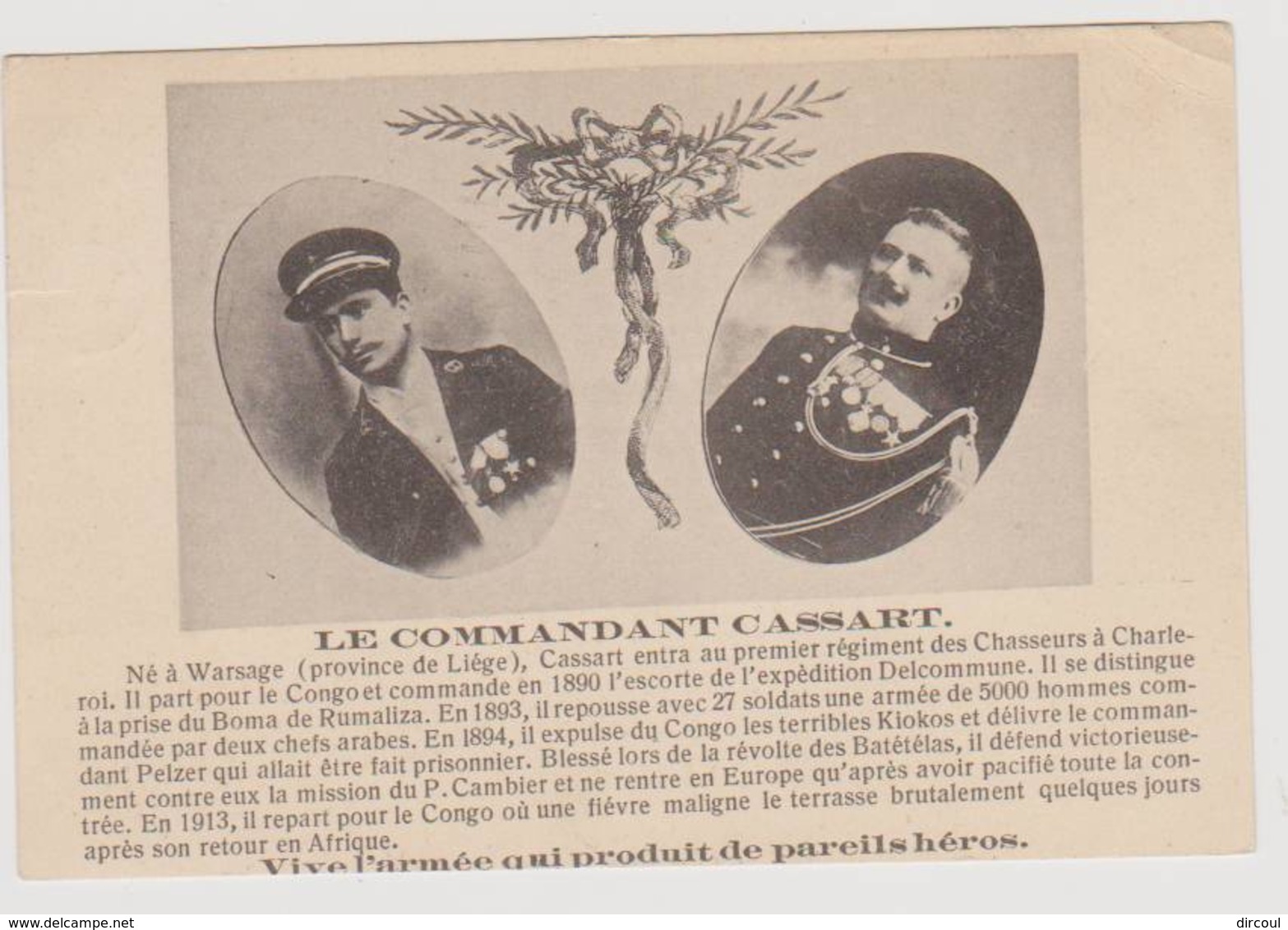 39853  -  Le  Commandant  Cassart -  Warsage -  Militaria   Régiment Des Chasseurs - Dalhem