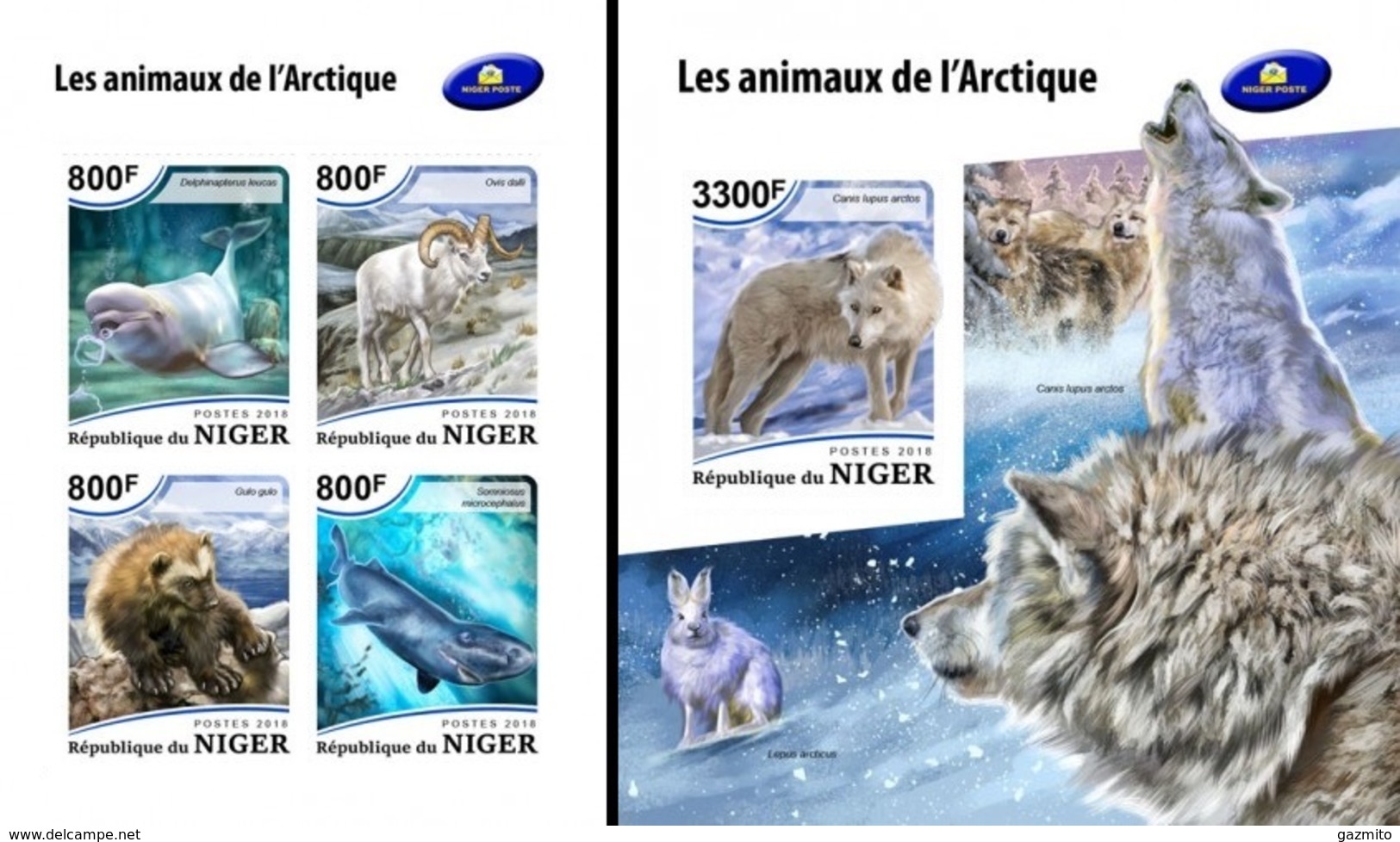 Niger 2018, Animals, Artic Animals, 4val In BF +BF IMPERFORATED - Arctic Tierwelt
