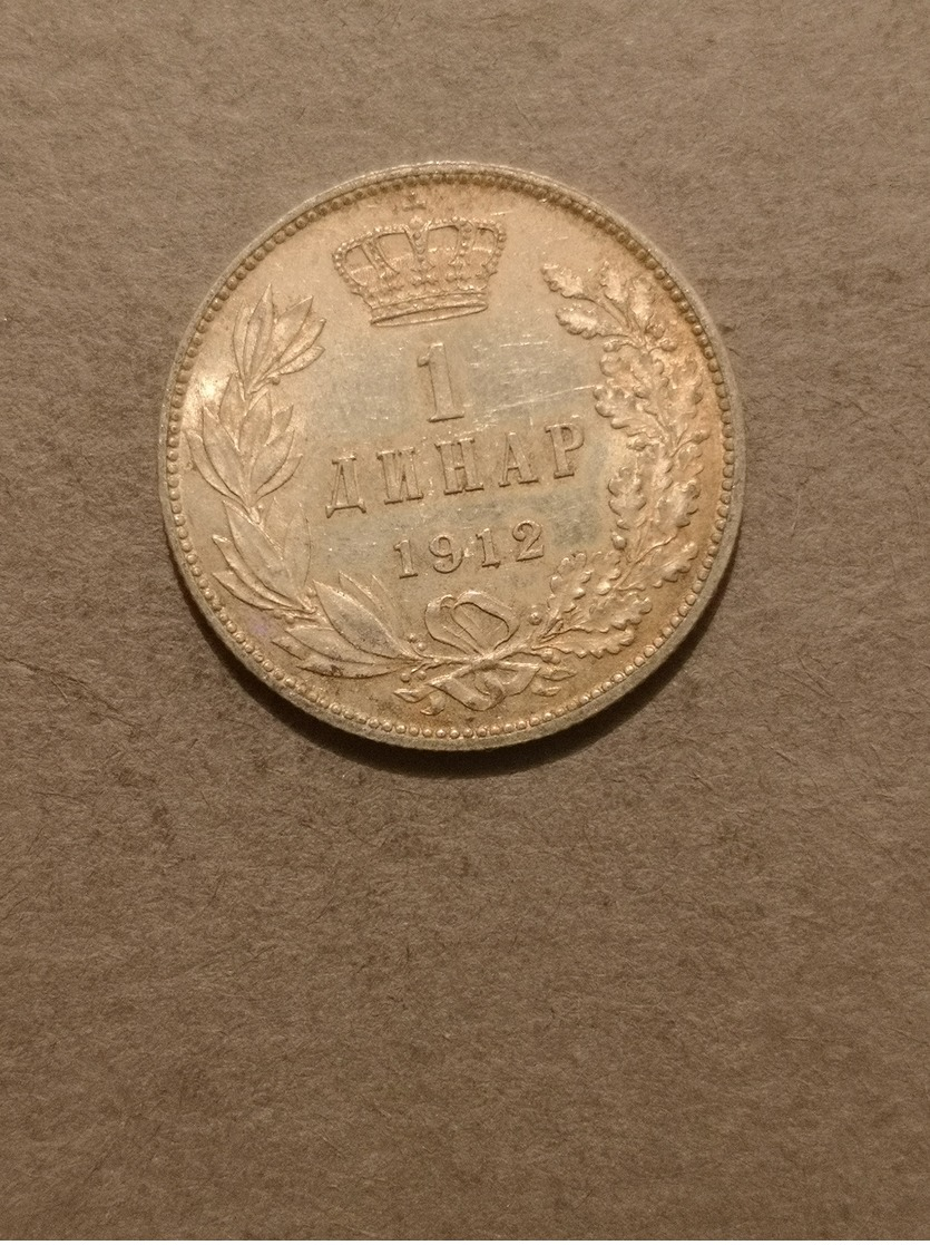 SERBIA 1 DINAR 1912 SILVER COIN (68) - Serbie