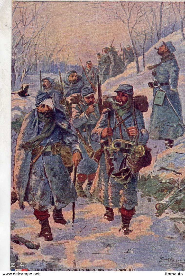 En Guerre - Les Poilus Au Retour Des Tranches   -  CPA - Weltkrieg 1914-18