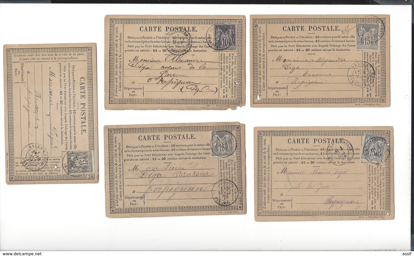 LOT  ARCHIVE 161 cartes précurseurs Perpignan Brasserie Dega Bière Cérès 15 c Sage 10 c-15 c  quelques BM OL