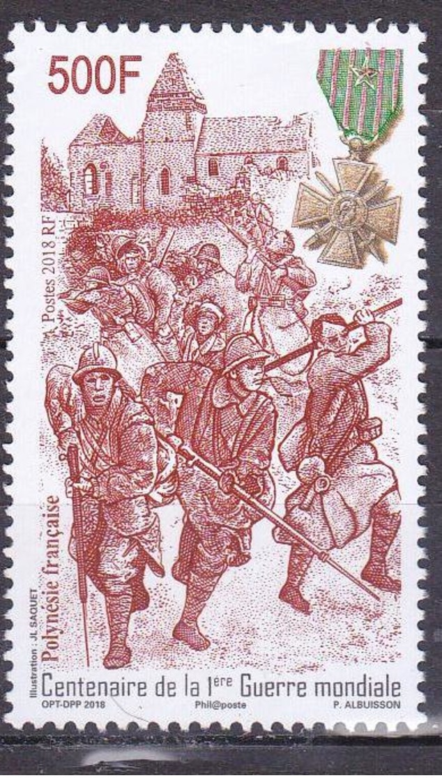 POLYNESIE 2018  CENTENAIRE DE LA 1 GUERRE MONDIALE.     MNH** - Unused Stamps