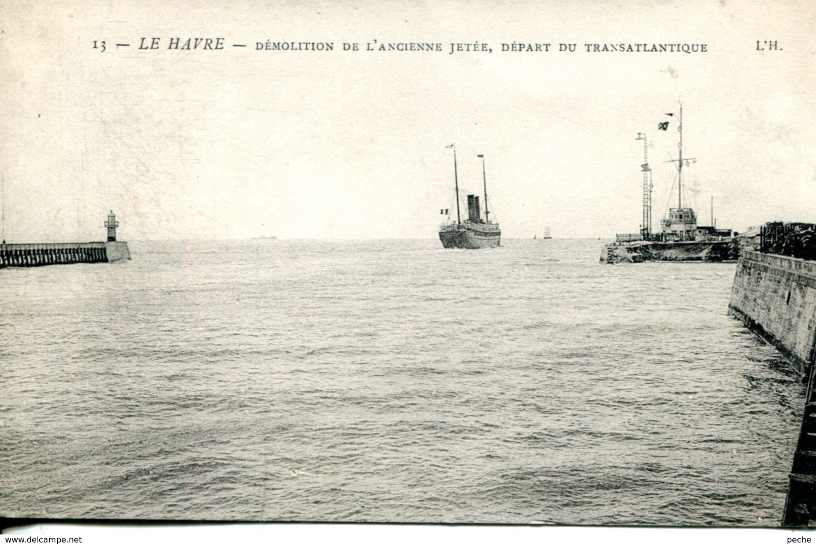 N°68219 -cpa Le Havre -démolition De L'ancienne Jetée, Départ Du Transatlantique- - Non Classés