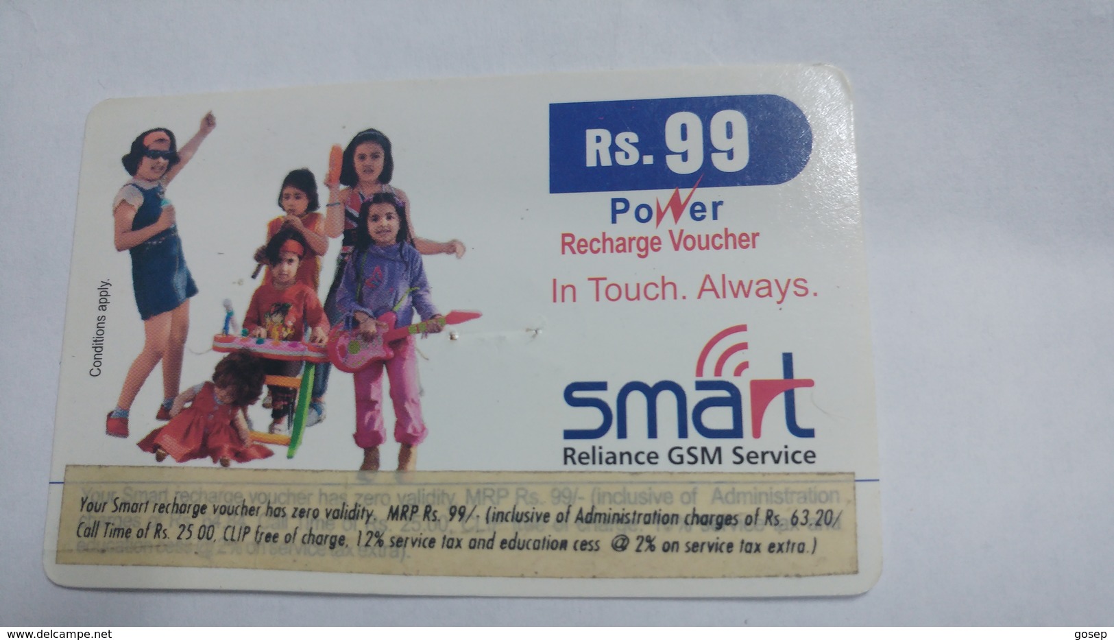 India-smart Card-(40c)-(rs.99)-(siliguri)-(1/1/2007)-(look Out Side)-used Card+1 Card Prepiad Free - India