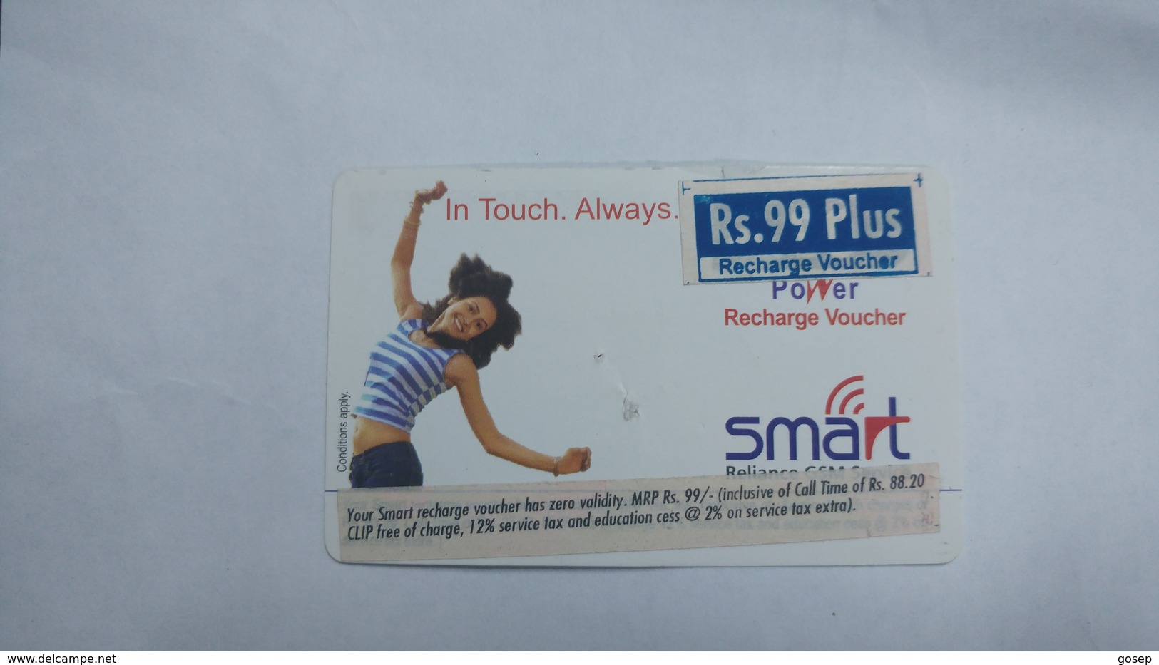 India-smart Card-(40j)-(rs.99plus)-(siliguri)-(1/1/2007)-(look Out Side)-used Card+1 Card Prepiad Free - Inde