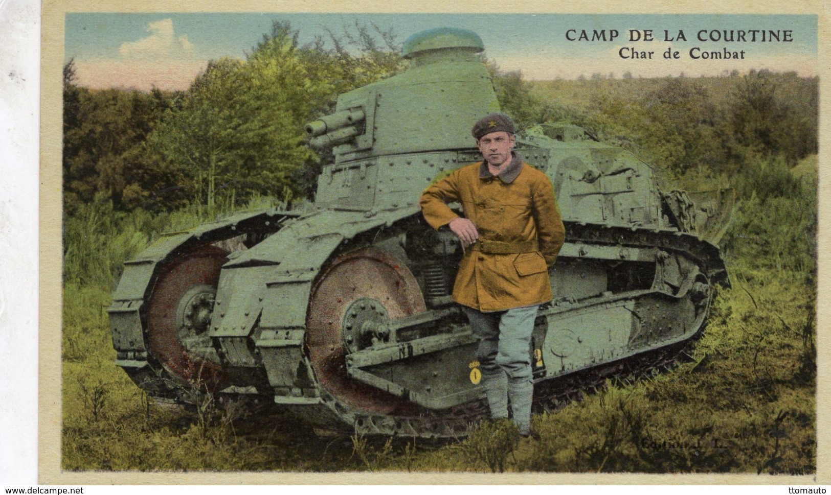 Camp De La Courtine  -  Char De Combat   -  CPA - Guerre 1914-18