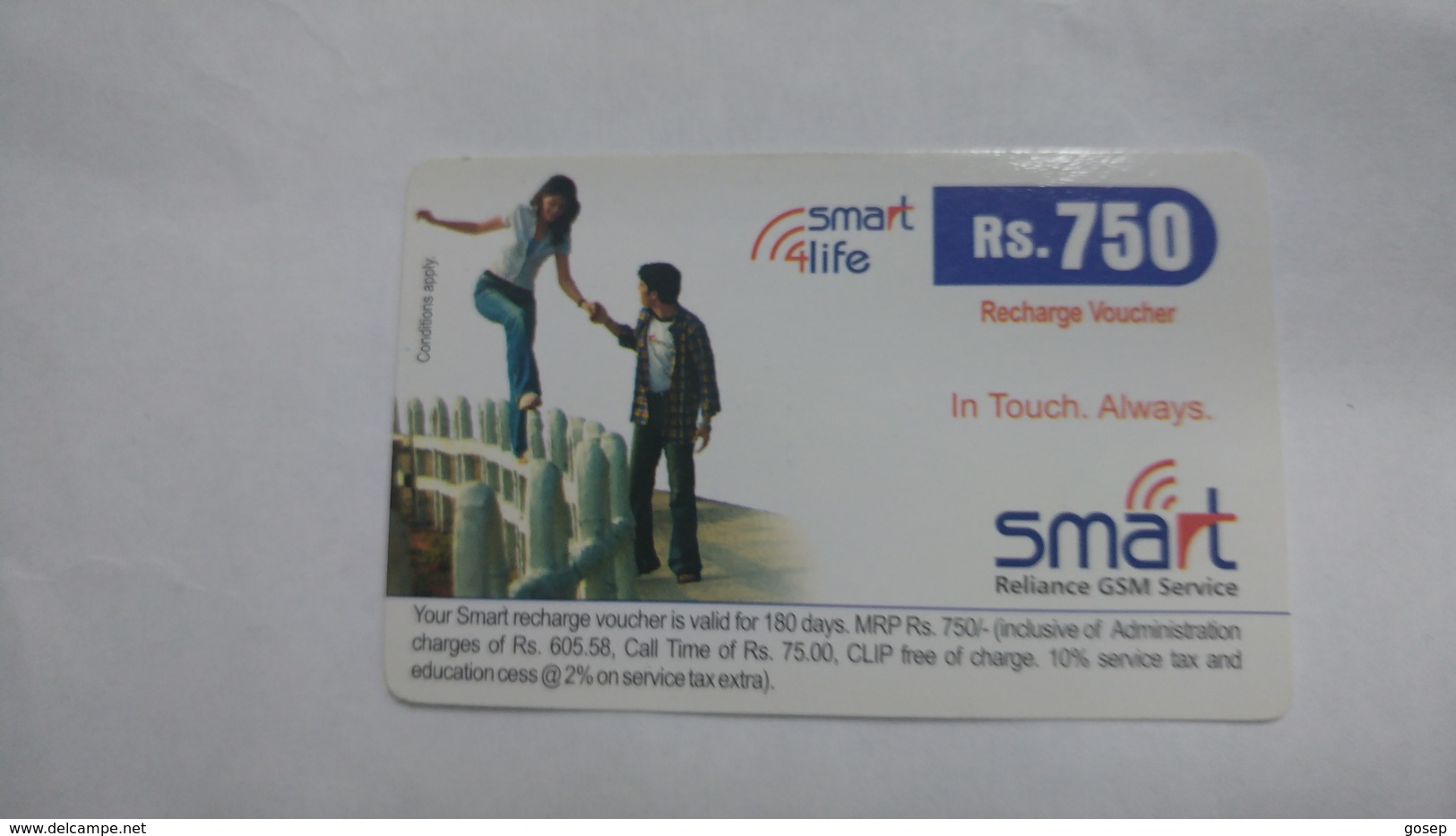 India-smart Card-(40p)-(rs.750)-(siliguri)-(1.6.2006)-(look Out Side)-used Card+1 Card Prepiad Free - Indien