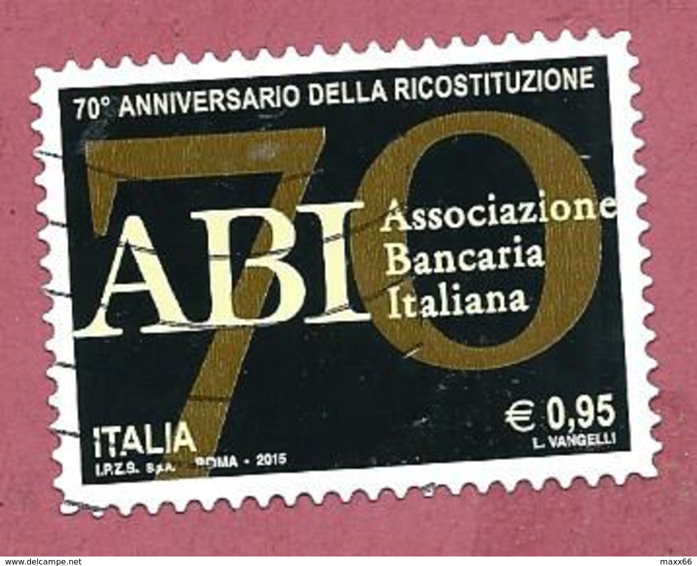 ITALIA REPUBBLICA USATO 2015 - 70º Anniversario Ricostituzione Associazione Bancaria Italiana ABI -  € 0,95 - S. 3616 - 2011-20: Usati