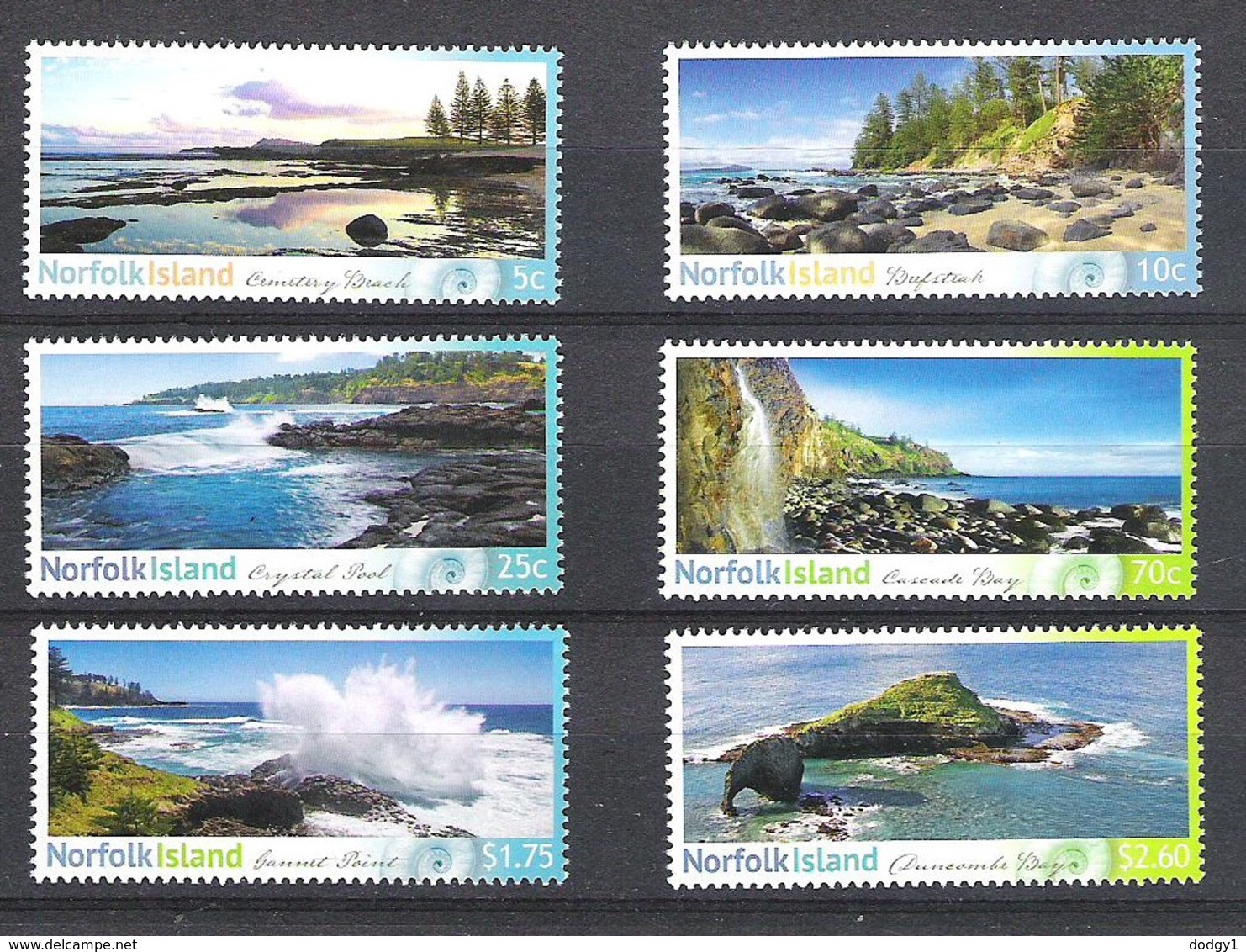 NORFOLK ISLAND 7th MAY 2014 SHORELINES OF NORFOLK ISLAND 2nd ISSUE SG.1189/94 MNH - Norfolk Island