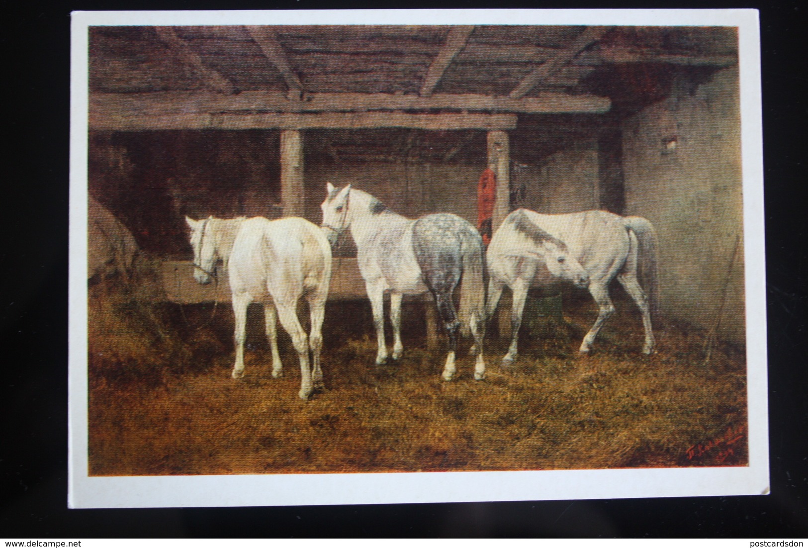 HORSE IN ART  - Old Art  Postcard  - Kovalevsky - Chevaux