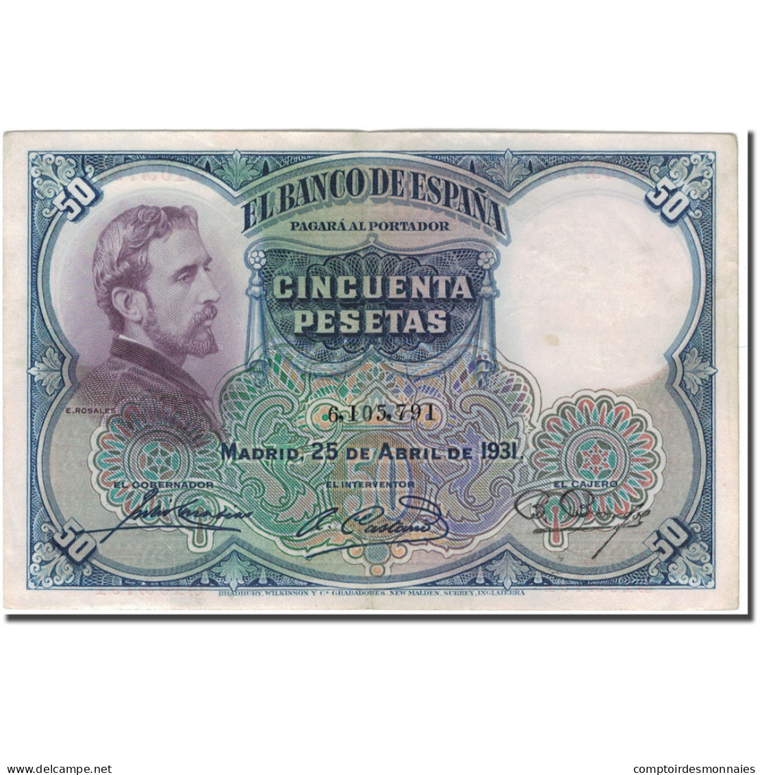 Billet, Espagne, 50 Pesetas, 1931, 1931-04-25, KM:82, TTB+ - 50 Pesetas