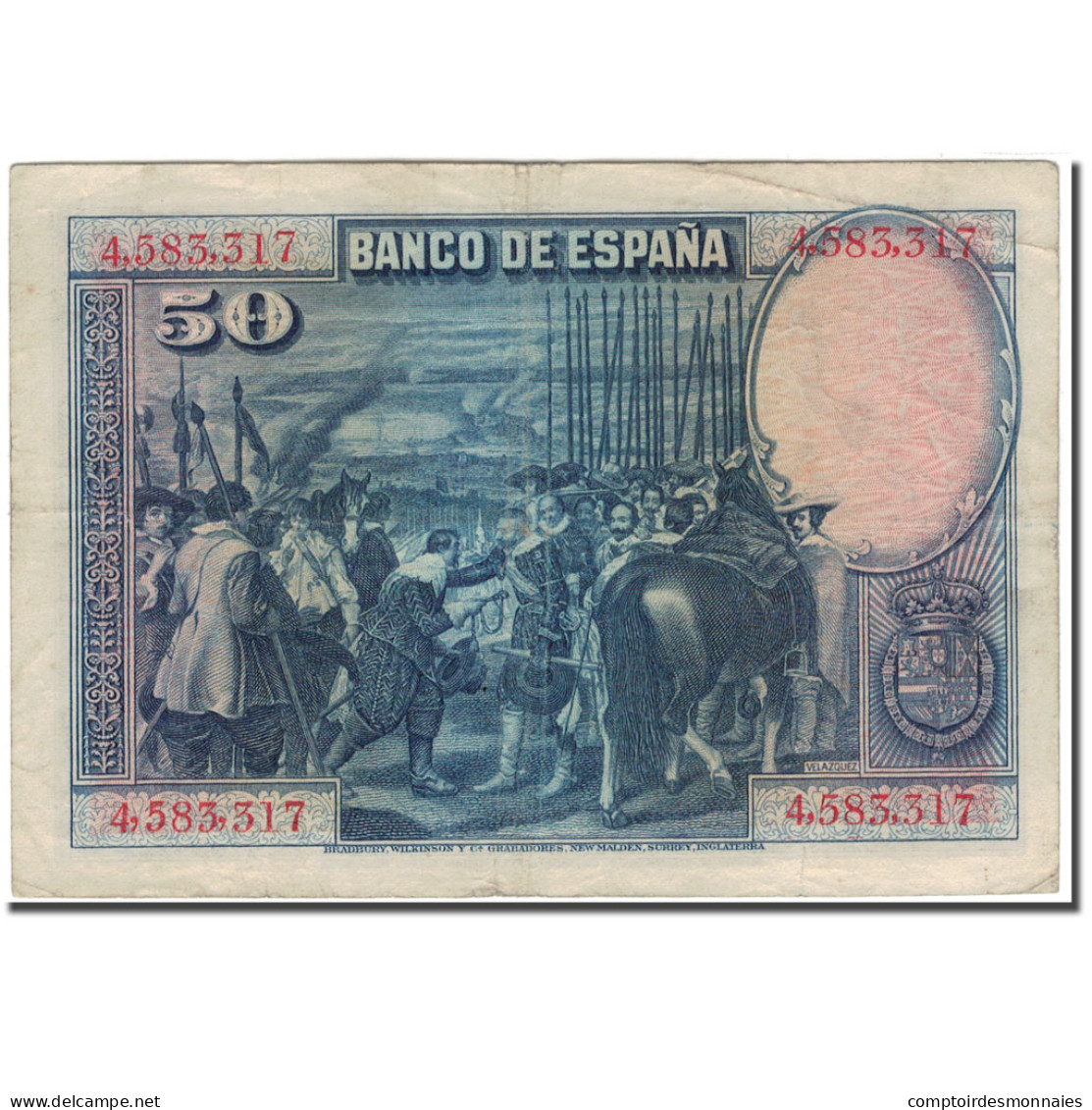 Billet, Espagne, 50 Pesetas, 1928, 1928-08-15, KM:75a, TB+ - 50 Pesetas