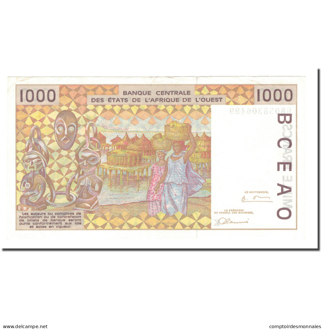 Billet, West African States, 1000 Francs, 1998, KM:711Kh, SUP - États D'Afrique De L'Ouest