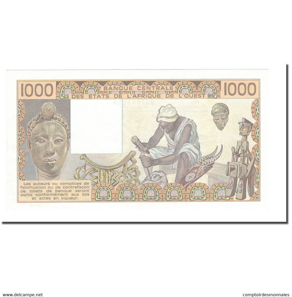 Billet, West African States, 1000 Francs, 1981-1990, 1985, KM:107Af, NEUF - West African States