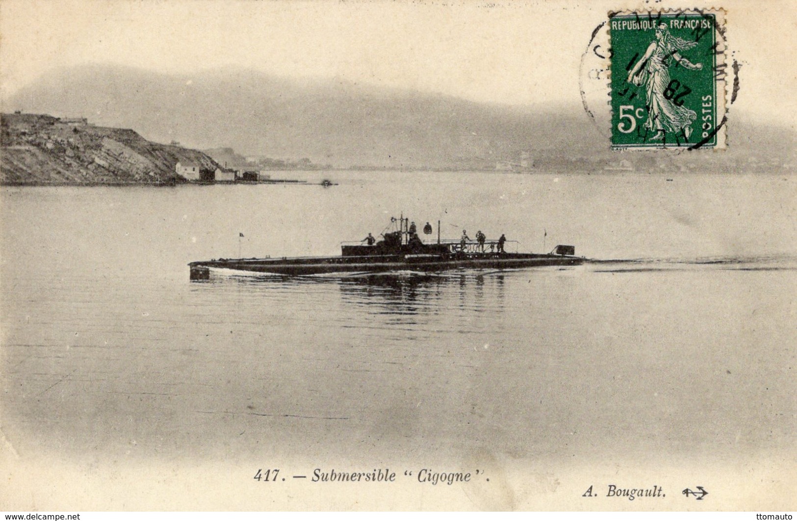 Marine Militaire Francaise   -   Sous-Marin  'CIGOGNE'  -   Submersible  -  CPA - Sottomarini