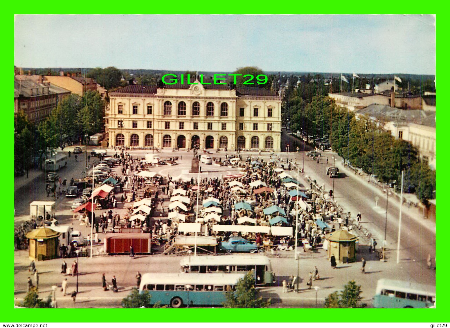 KARLSTAD, SUEDE - THE MAIN SQUARE AND THE COURT HOUSE, 1955 - ANIMATED  - A. B. HERMANN - - Suède