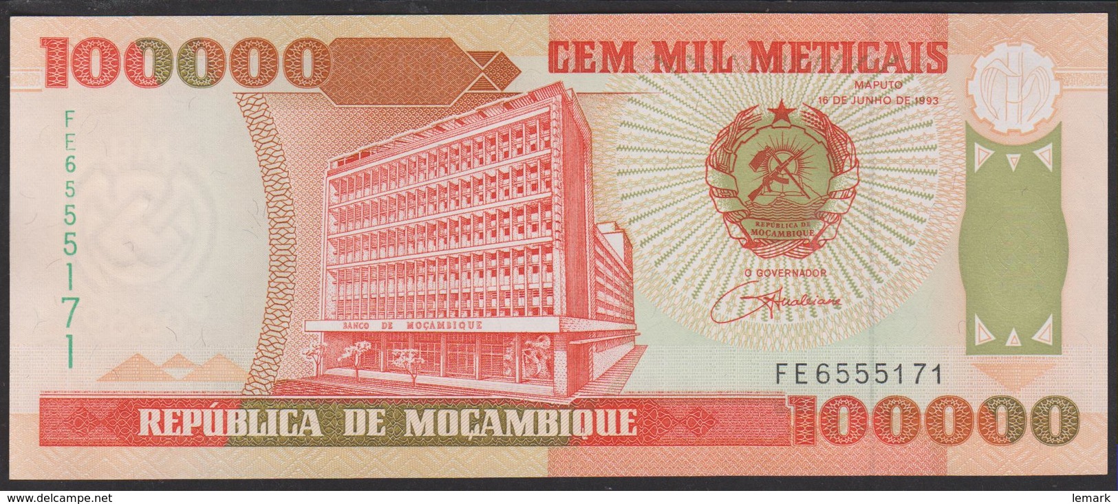 Mozambique 100000 Meticais 1993 P139 UNC - Mozambique
