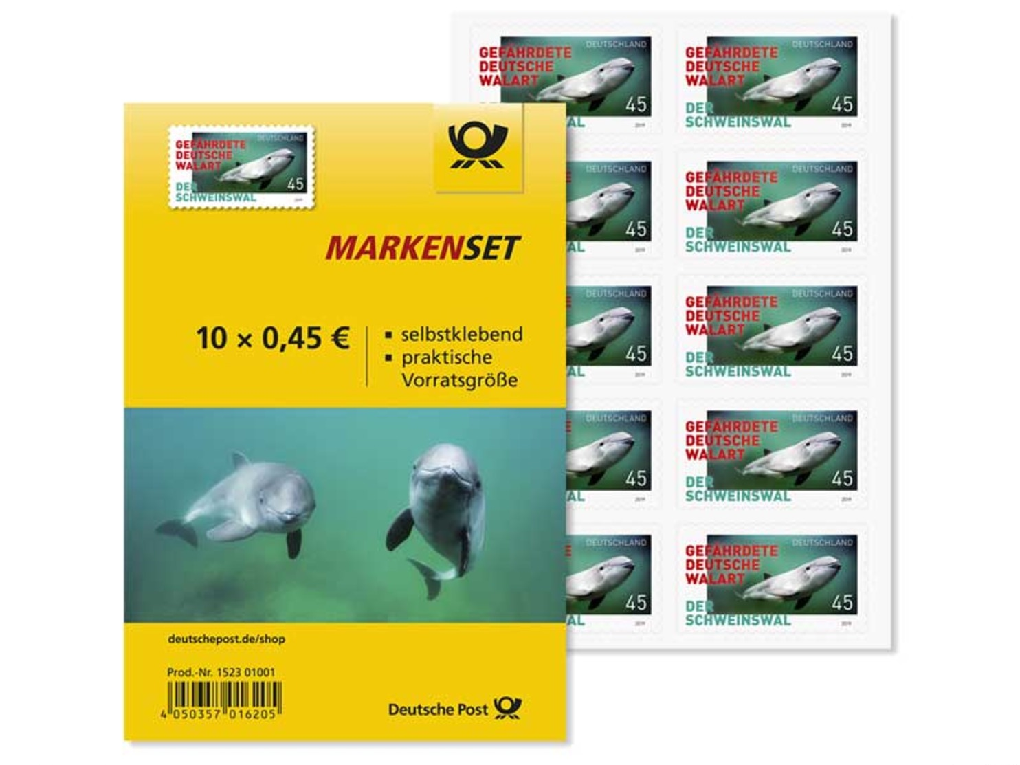 Z07 Germany BRD 2019 Mi 3436 Schweinswal Harbor Porpoise Full Sheet MNH Stickers - Ungebraucht