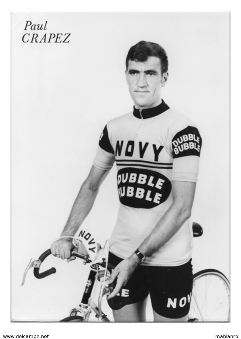 CARTE CYCLISME PAUL CRAPEZ TEAM NOVY DUBBLE BUBBLE 1972 - Cyclisme