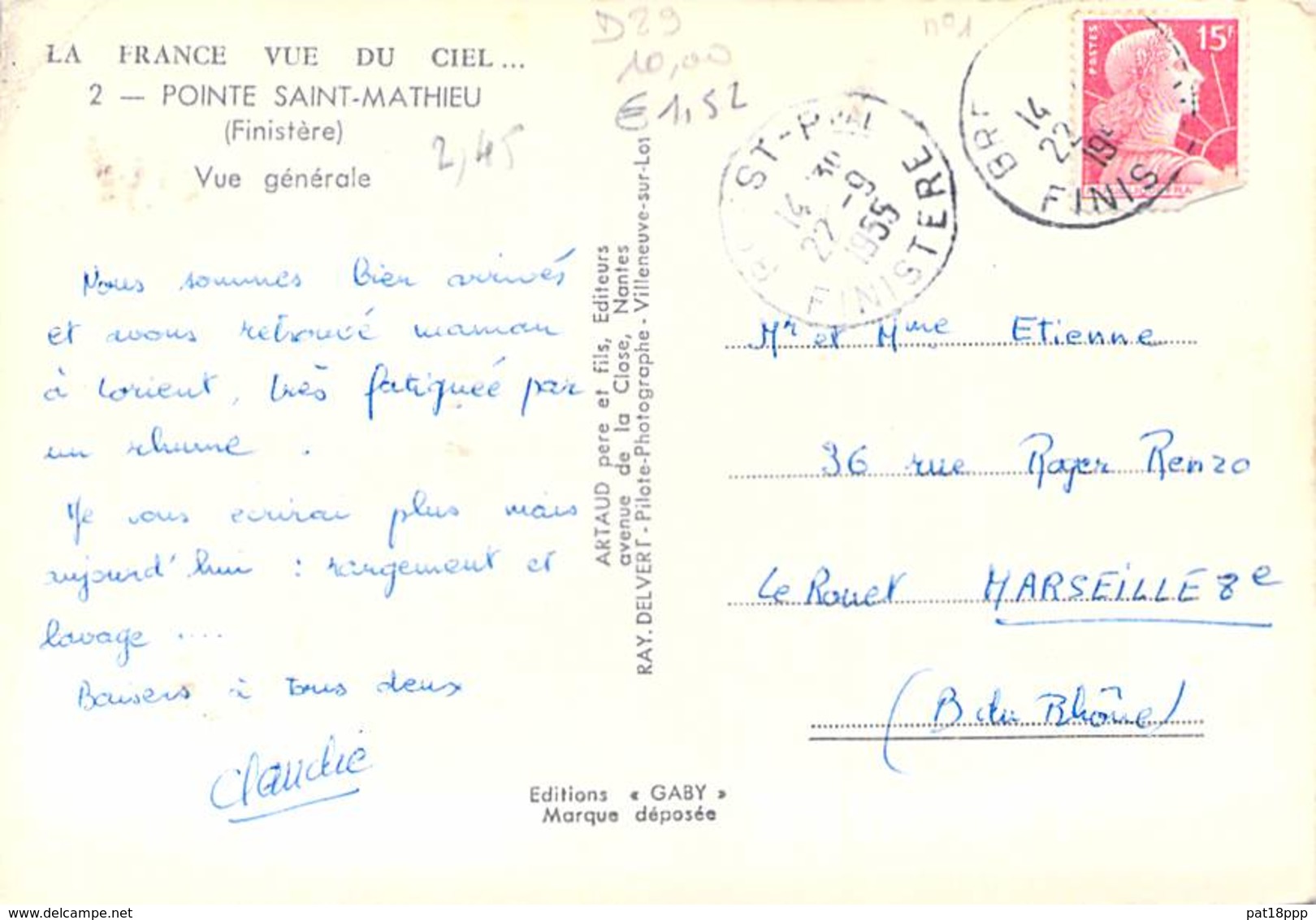 29 - POINTE SAINT MATHIEU : Vue Générale - CPSM Dentelée Noir Et Blanc Grand Format 1955 - Finistère - Autres & Non Classés